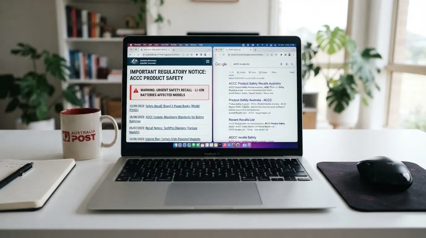 A laptop screen split between two browser tabs, one showing a comparison table and the other a search results page.