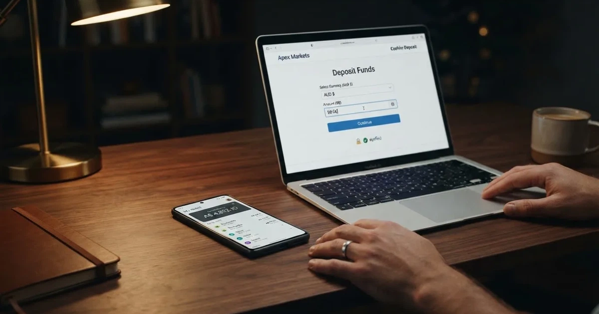 A smartphone screen showing a digital wallet balance next to a laptop cashier page.