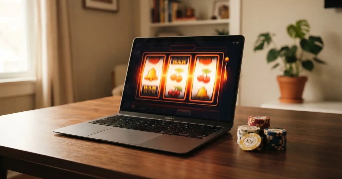 A small stack of coins next to a laptop showing an online payment form.